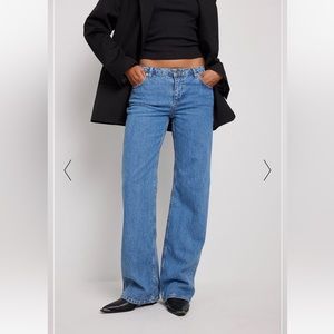 na-kd low waist/ low rise blue jeans- size EU 36, US 6, Small